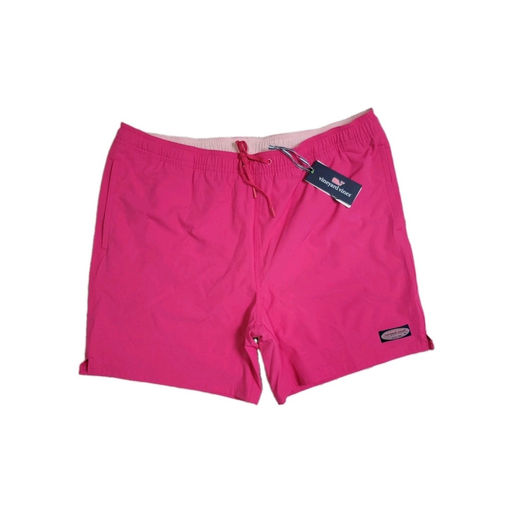 Vineyard Vines 7" Solid Chappy Trunks - Lipstick Pink - Size XL - NWT Swim Short